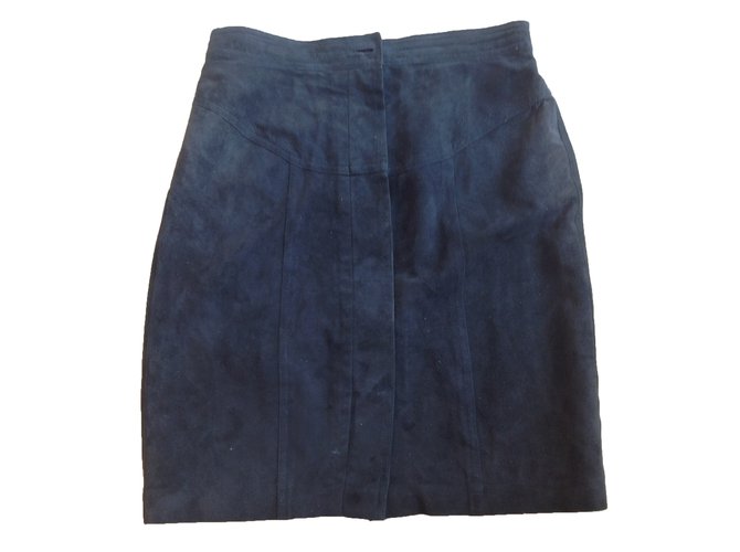 Armani Gonna in camoscio Blu Scamosciato ref.32926 - Joli Closet