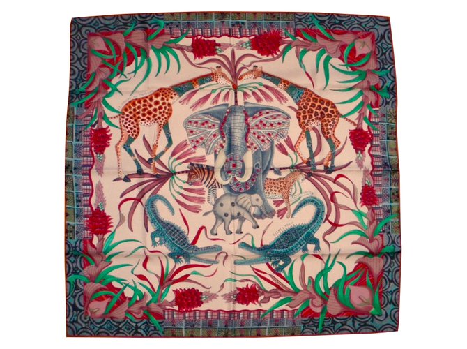 Hermès La MARCHE du ZAMBÈZE Multiple colors Silk ref.JC33516 (Sold
