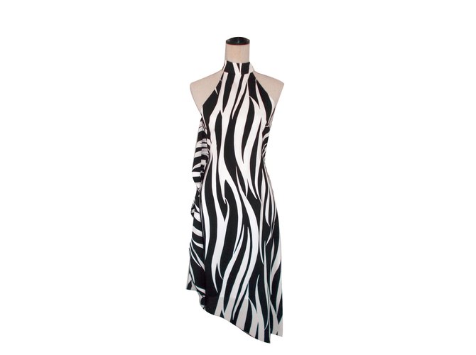 Karen Millen Dress Black White Viscose Elastane Joli