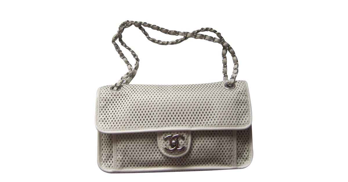Chanel French riviera Flap Bag Cream Leather  - Joli Closet