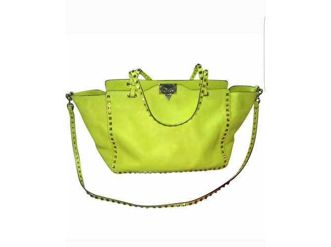 Valentino Garavani Handbag Yellow Leather ref.35837 Joli Closet