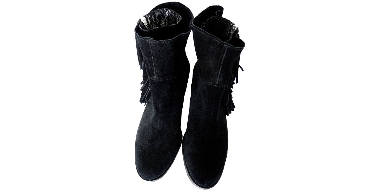 Zadig and clearance voltaire fringe boots