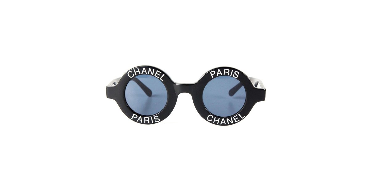 Chanel -Vintage Round Logo Sunglasses ref.37099 - Joli Closet