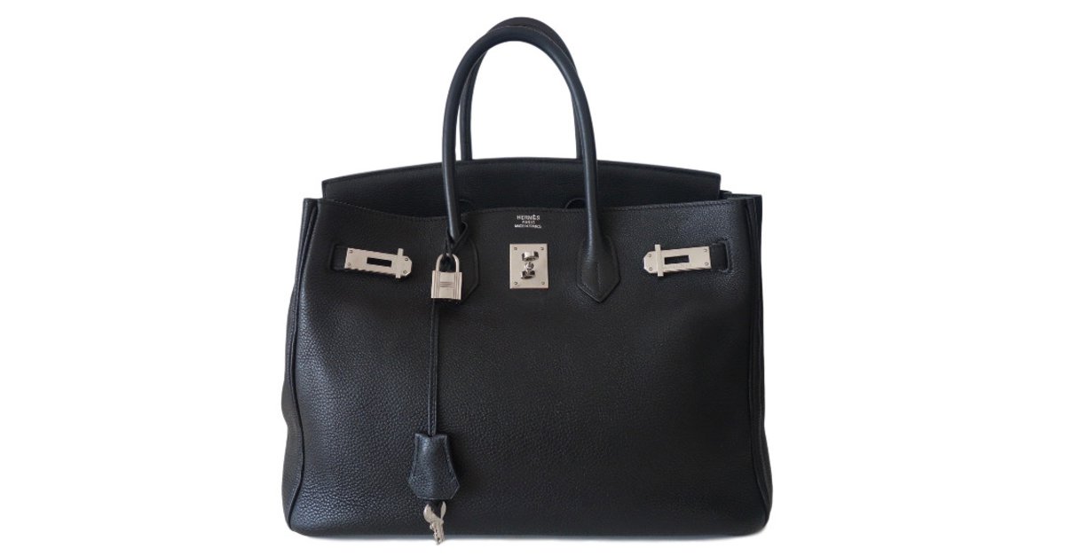 Hermès HERMES BIRKIN BAG 35 Black Leather ref.398220 - Joli Closet