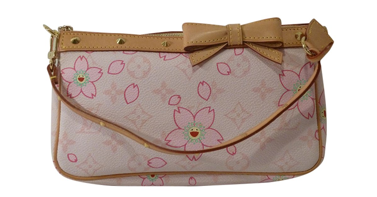 Louis Vuitton × Takashi Murakami Pouch Bag Cherry Blossom Monogram Pink