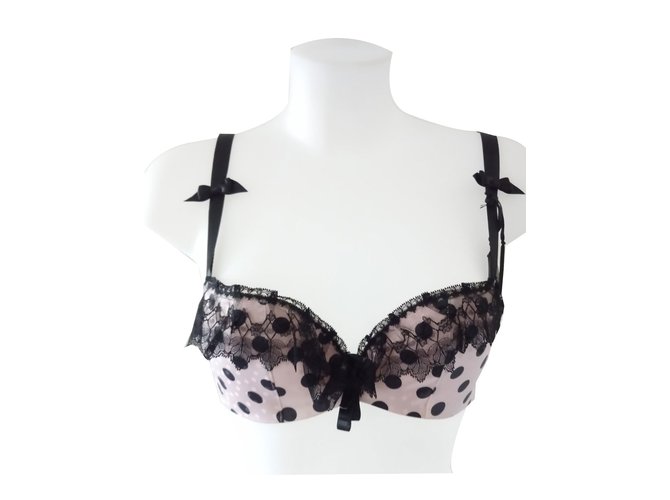 Soutien-gorge Balconnet Chantal Thomass - Noir/Ivoire - Taille 85B - Occasion TB