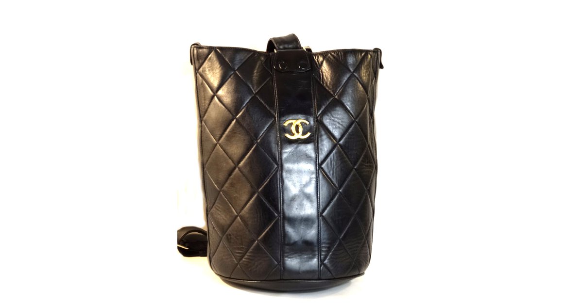 Chanel Backpack Black Leather ref.39512
