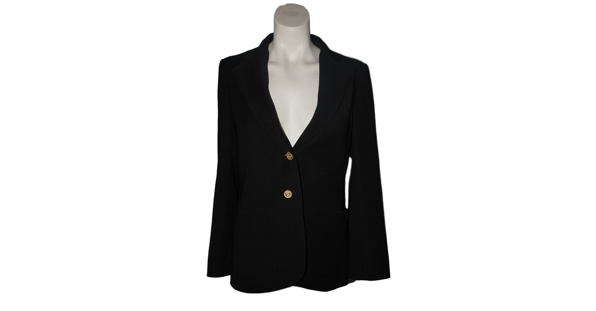 Authentic Louis Vuitton black uniform jacket blazer with pockets
