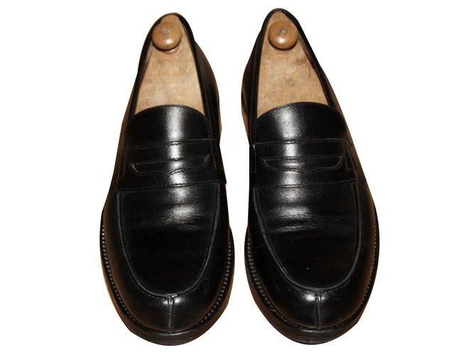 CHARLES JOURDAN 黒 ローファー Charles Jourdan Loafers slip ons Black Leather ref.40051