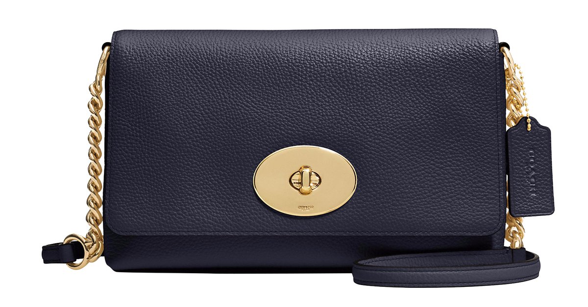 Leather crossbody bag Coach Navy in Leather - 25791265