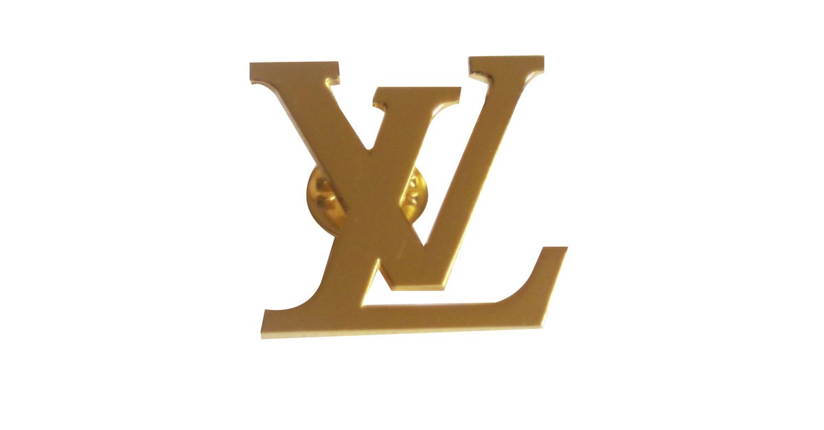 Monogram pin & brooche Louis Vuitton Blue in Gold plated - 26450979