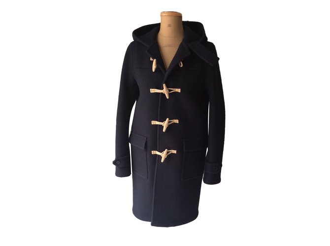 Saint Laurent Duffle Coat Navy blue Wool ref.45075 - Joli Closet