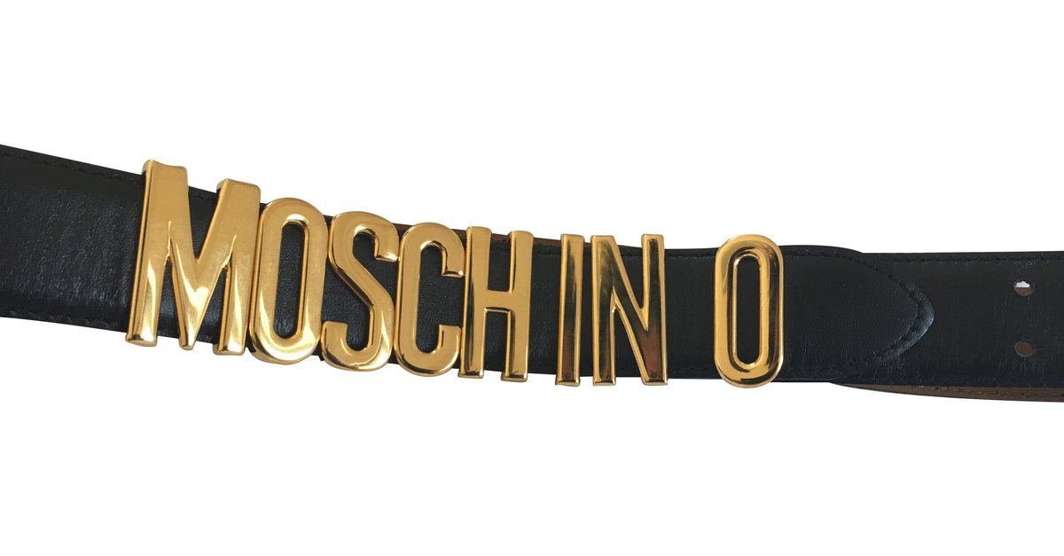 Moschino Belt Black Leather ref.45896 - Joli Closet