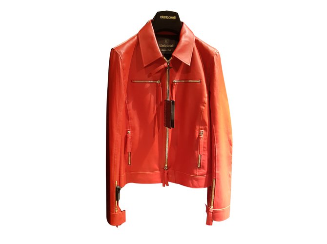 Roberto Cavalli JACKET Red Leather ref.47402 - Joli Closet