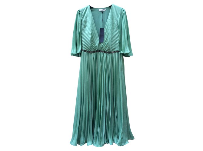 Halston Heritage Dress Green Polyester Joli Closet