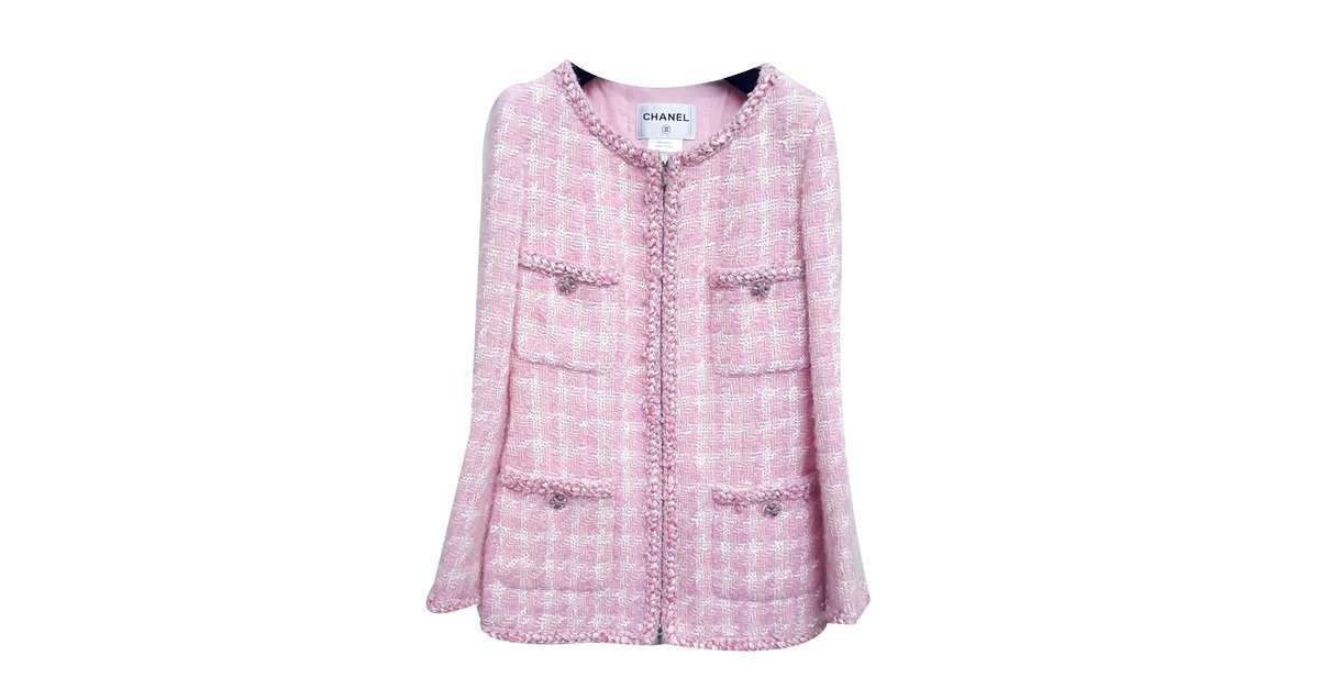 CHANEL 14A Fall 2014 Supermarket Collection Pink Tweed Jacket ref