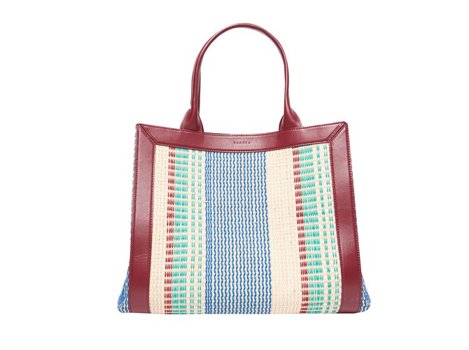 Sacs à main Sandro Sac Ami Cuir,Coton Multicolore ref.49672 - Joli Closet