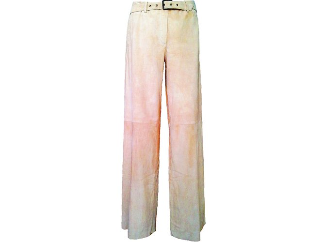 Rene Lezard Luxus Lederhose Von Rene Lezard Marlene Dietrich Sti L Pants Leggings Goatskin Beige Ref Joli Closet