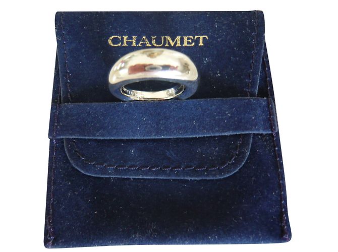 Bague Chaumet En Or Jaune 18 Carats - Taille 53 - Anneau Jonc - Occasion (mini Rayures) - Bijou De Luxe