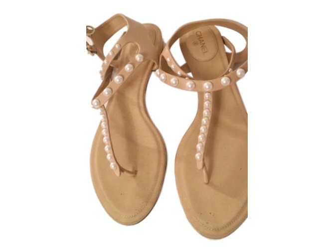 tan chanel sandals