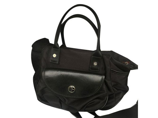 Handbag Sac Lancel Toile Nylon Lancel Handbags Black Polyethilene