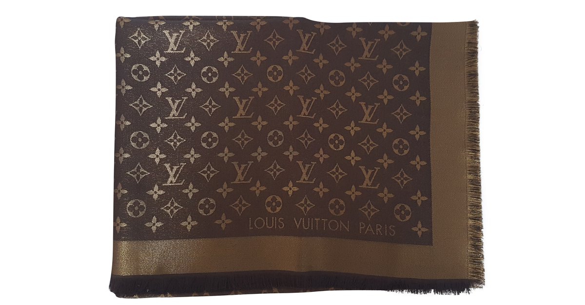 Org. Louis Vuitton Schal braun/gold