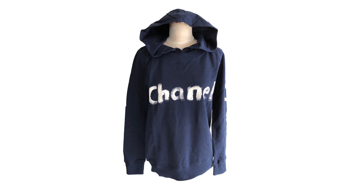 Chanel Christmas 2013 Sweat Navy blue Cotton ref.55359 - Joli Closet