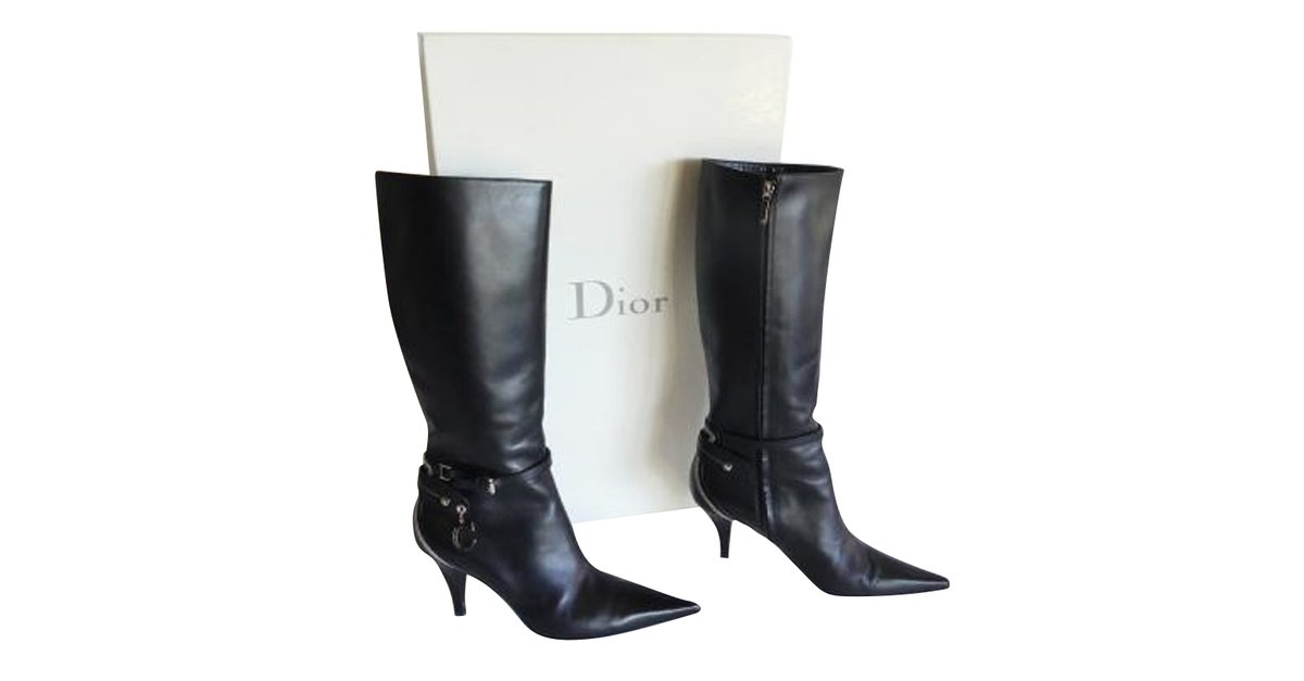 Christian Dior Leather Boots - Black Boots, Shoes - CHR351556