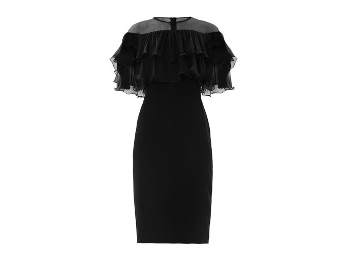 Max Mara Pianoforte Midi Black Dress Nero Seta Joli Closet