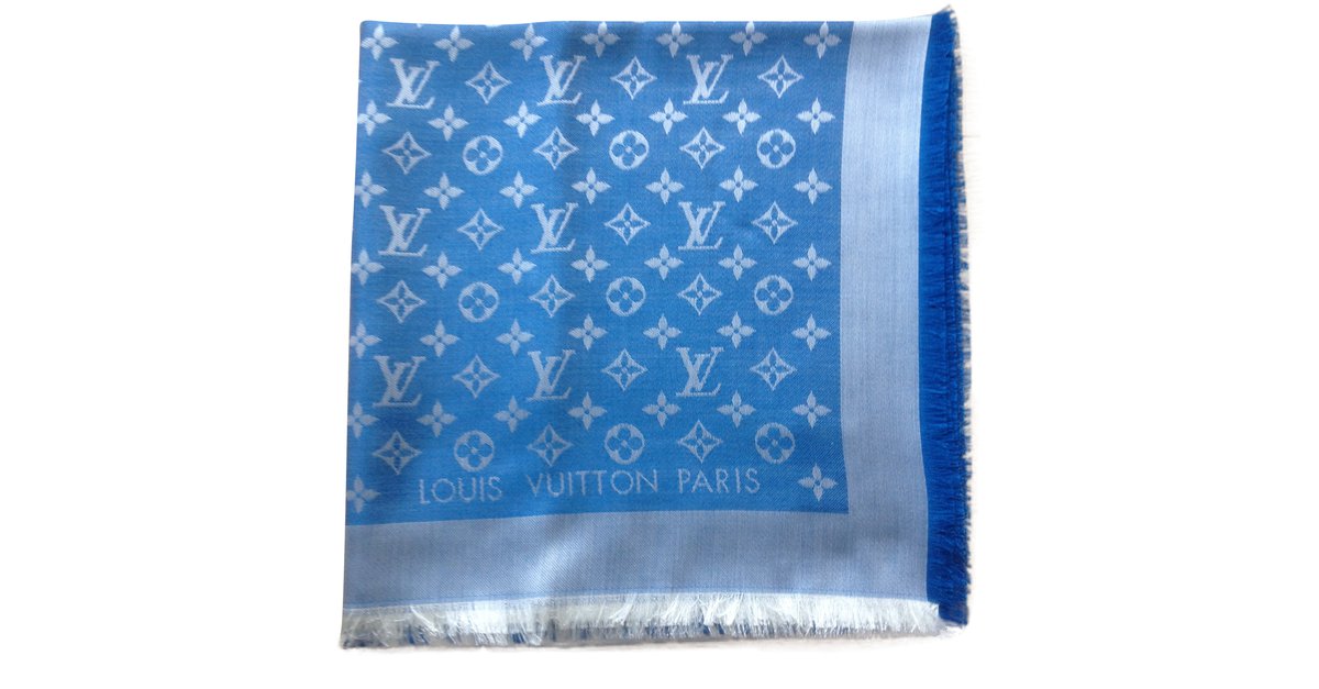 Louis Vuitton scarf carre bandana handle me 45.0 x 45.0 cm blue  women's