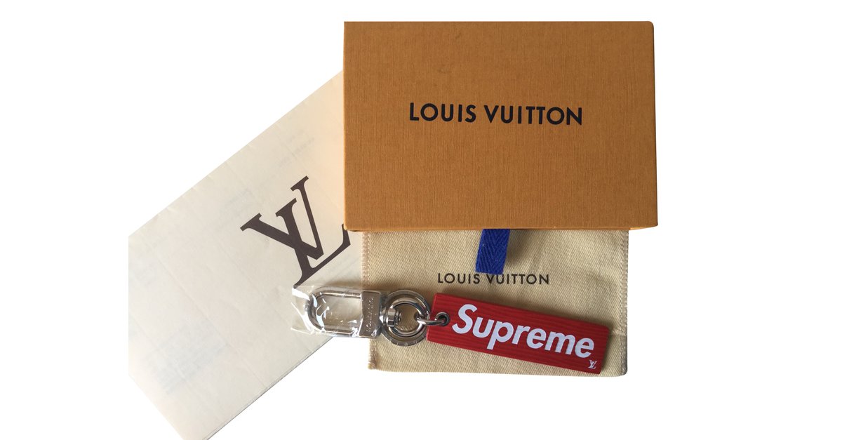 Louis Vuitton, Accessories, Louis Vuitton Supreme Keychain Red