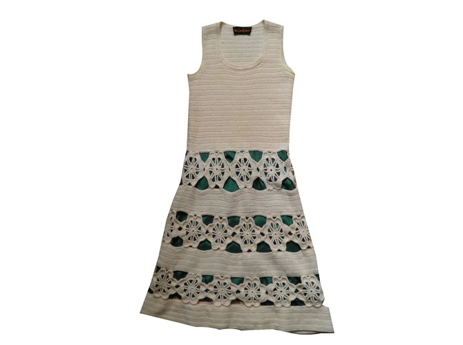 Yves Saint Laurent vintage Dress Cream ref.JC55986 (Sold) - Joli Closet Yves Saint Laurent vintage Dress Cream ref.JC55986 (Sold) - Joli Closet