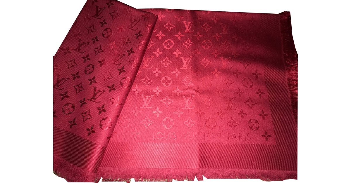 LOUIS VUITTON Bandeau Scarf Red Silk M76675 - h29403i LV used