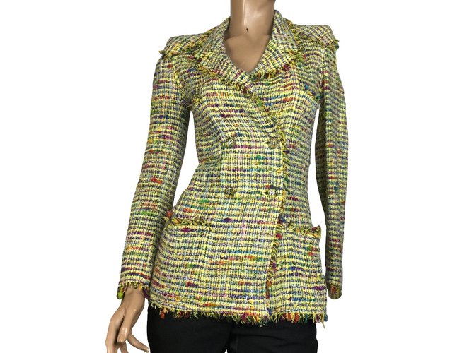 Chanel Vestes Tweed Multicolore Joli Closet