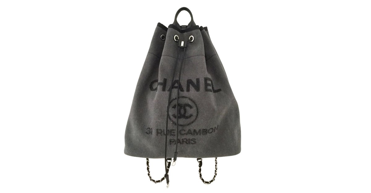 Chanel Deauville Dark grey Cloth  - Joli Closet