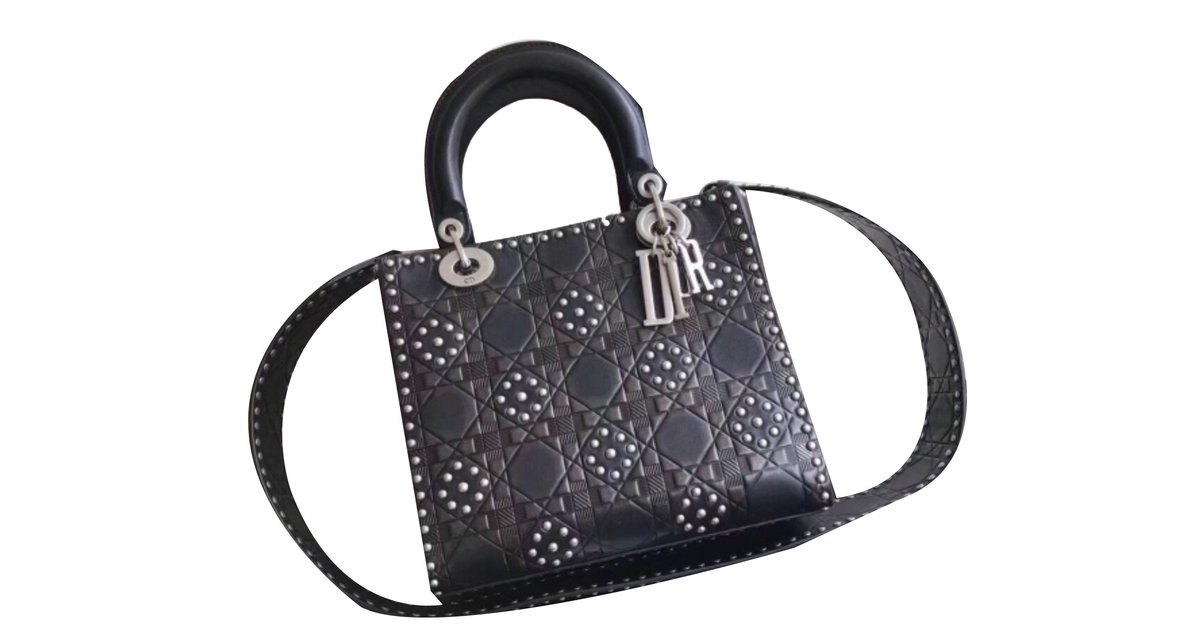 Lady dior best sale black studded