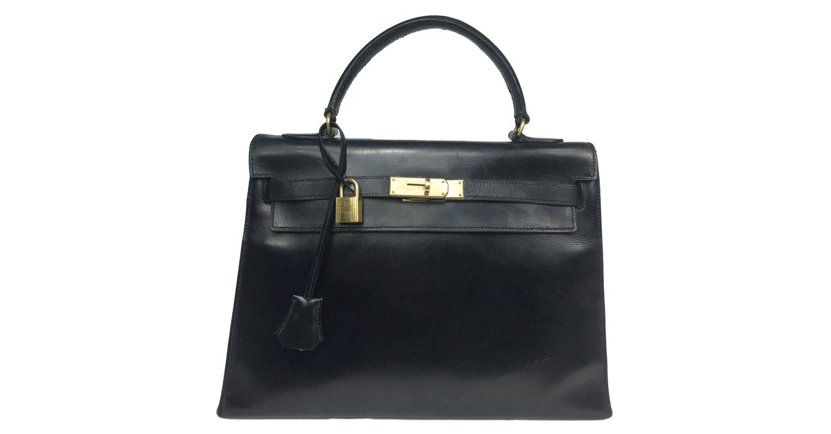 Hermès Vintage Black Kelly 32 Sellier