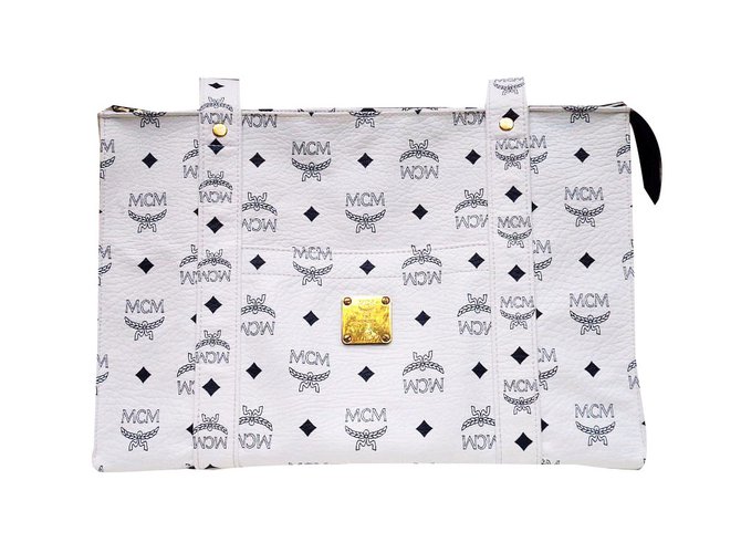 mcm white tote