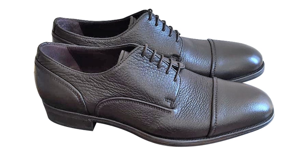 Ermenegildo Zegna Ebony lace up shoes Dark brown Leather ref.78844