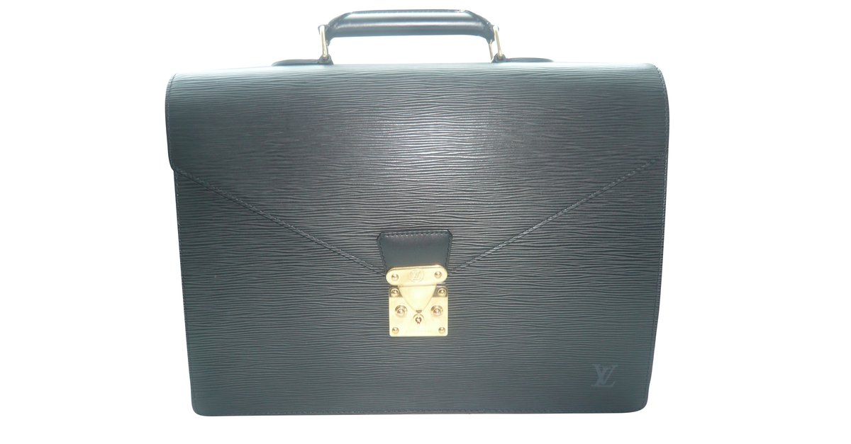 LOUIS VUITTON ORIGINAL AMBASSADOR BRIEFCASE/SERVIETTE BLACK/NOIR LEATHER/CUIR  EPI NEW/NEUF ! ref.60628 - Joli Closet