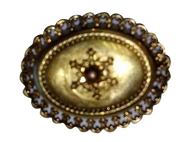 Broche Plaque Or Vintage - Ancienne, Sans Marque, Occasion