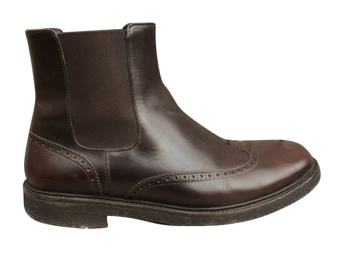 Apc Boots Brown Leather ref.63989 Joli Closet