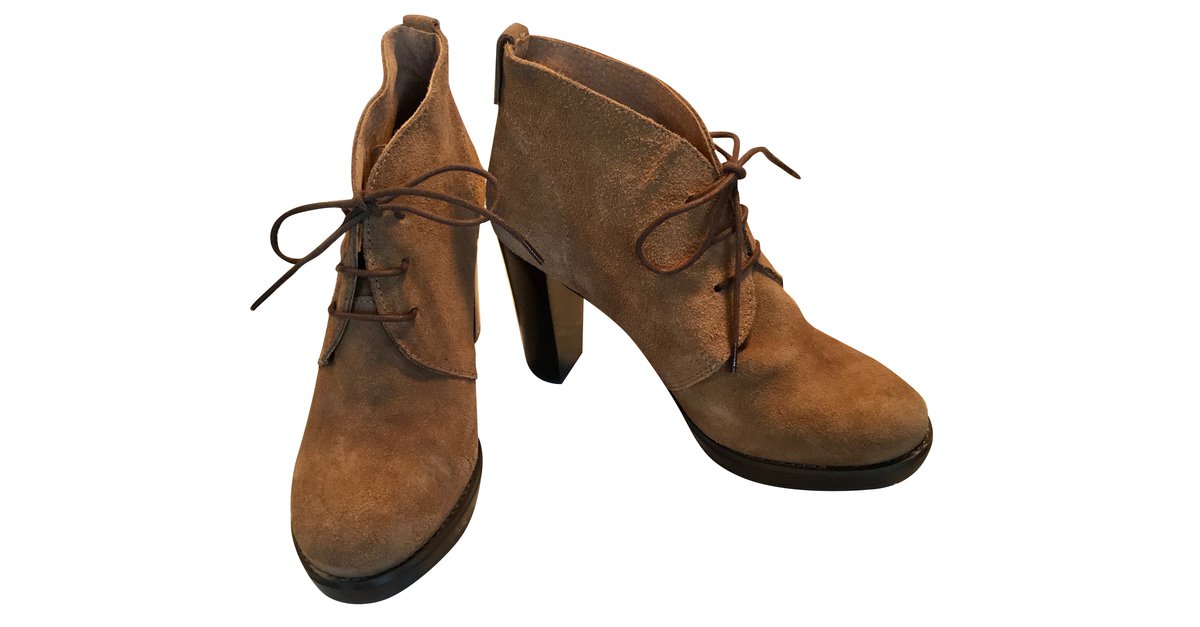 Hobbs NW3 Ankle Boots Beige Deerskin ref.64003 - Joli Closet