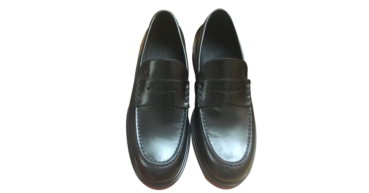 LOUIS VUITTON ACADEMY SLINGBACK SHOES 1a67D2 37 MOCCASIN BLACK