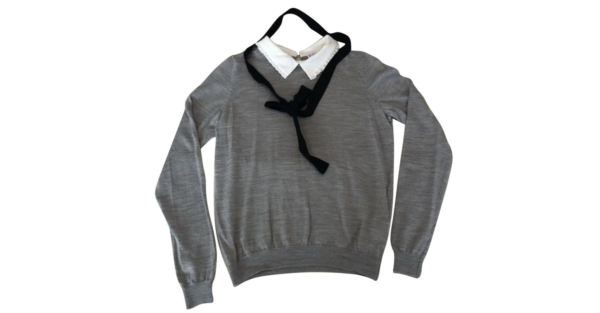 Claudie Pierlot Knitwear Grey Wool ref.64682 - Joli Closet