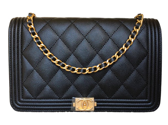 caviar gold chain chanel boy bag hardware