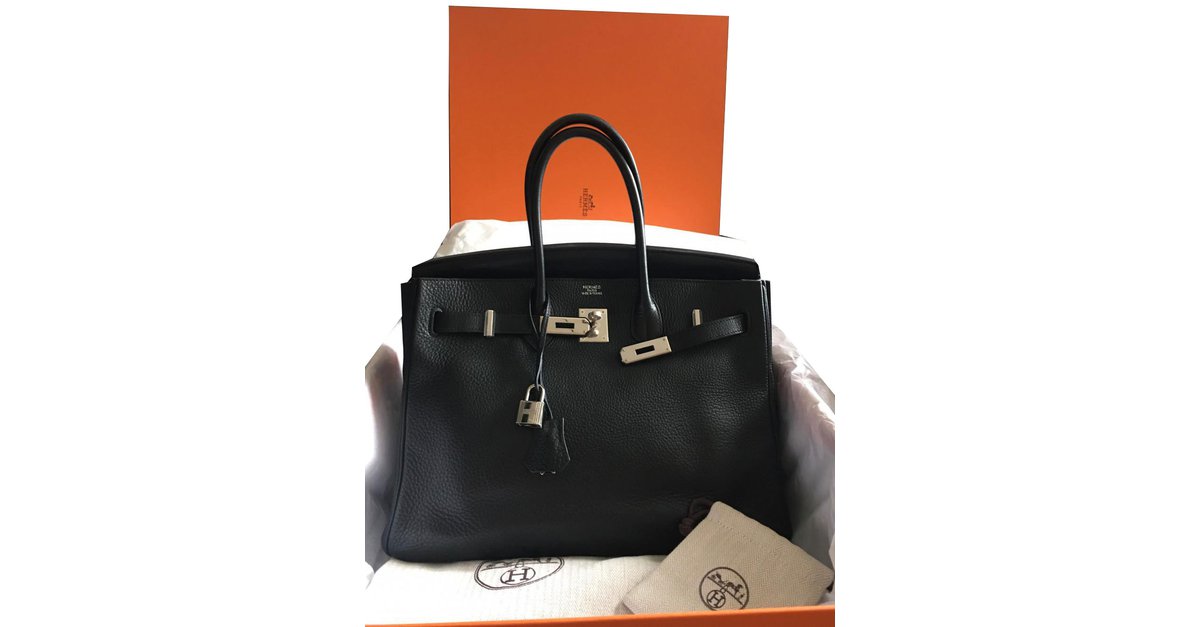 Birkin 35 leather satchel Hermès Black in Leather - 37525137