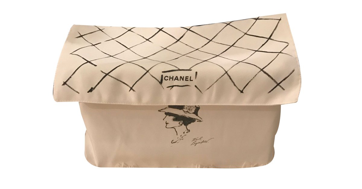 CHANEL, Bags, Chanel Storage Drawstring Dust Bag Cotton Black 25 X 7
