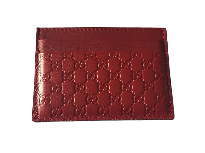 Gucci Cardholder Red Leather ref.70667 - Joli Closet