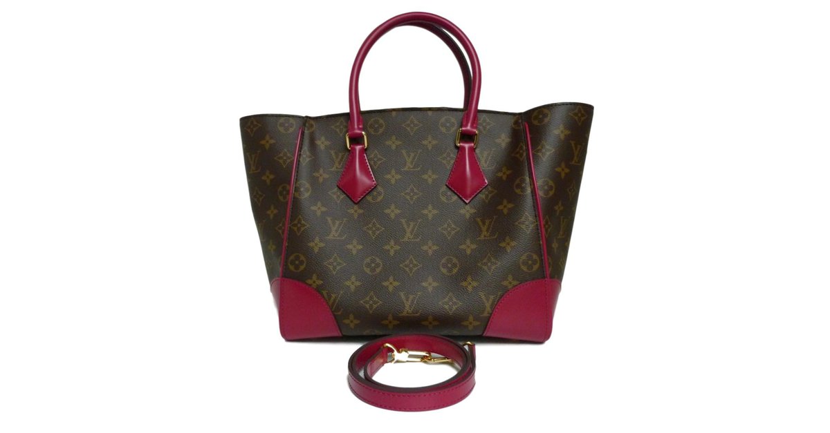 Louis Vuitton Phenix MM Brown Pink Leather Cloth ref.71268 - Joli